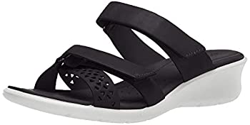 【中古】【インポート品・未当て嵌める】ECCO レディース Felicia 横すべりサンダル%ｶﾝﾏ% 黒いこと%ｶﾝﾏ% 11-11.5 その他-靴