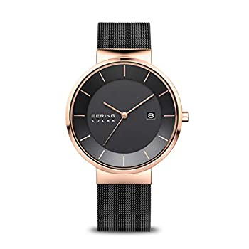 【中古】【インポート品・未当て嵌める】ベーリング （BERING） BERING Scandinavian Solar Watch【黒いこと×サクラ色ゴールド/無償性】