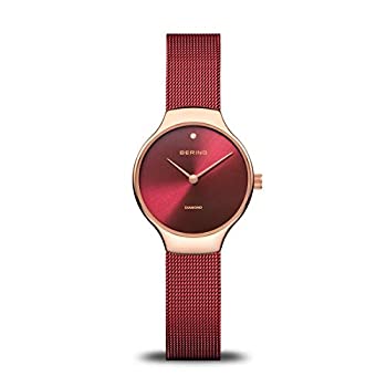 【中古】【輸入品・未使用】BERING レディースクォーツウォッチ ステンレススチールストラップ レッド 12 (モデル:13326-Charity)