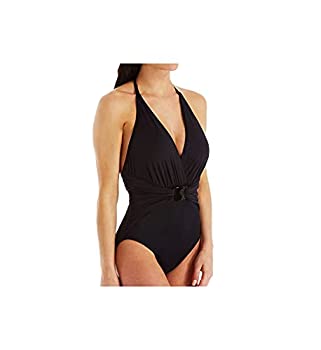 【中古】【インポート品・未当て嵌める】Magicsuit レディース 海水着 無地 アンジェリーナ プランジ Vのど首 調節する能力のある 五分五分お仕舞い 衣裳海水着 US 大きさ: 10 色つや: 黒いこと