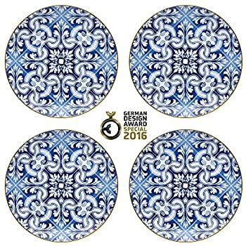 【中古】【インポート品・未当て嵌める】Vista Alegre 瀬戸もの製 Transatlantica 乾荒原一皿 4枚仕掛ける