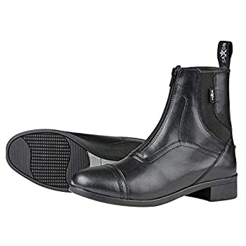 【中古】【インポート品・未当て嵌める】Saxonレディース Syntovia ジップパドックブーツ 黒いこと 7