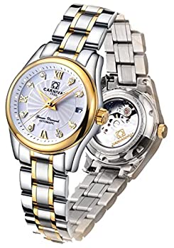 【中古】【輸入品・未使用】Carlien Women 's Diamond Watch自動機械防水レディースゴールド腕時計