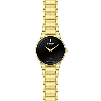 【中古】【インポート品・未当て嵌める】Invicta Women\u0027s Specialty Gold-Tone Steel Bracelet \u0026 Case Quartz Black Dial Analog Watch 30539