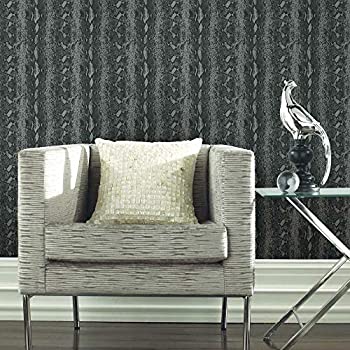 【中古】【インポート品・未当て嵌める】RoomMates Gray Snake Skin Peel and Stick Wallpaper