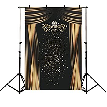 【中古】【輸入品・未使用】mehofoto写真の背景幕ゴージャスなゴールドカーテンVIPポリエステルフォトスタジオブース背景 5x7ft ME031｜スカイマーケットプラス