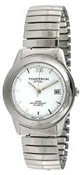 【中古】【輸入品・未使用】TimetechスチールレディースラウンドスチールホワイトDial Expansion Watch