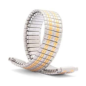 【中古】【輸入品・未使用】Speidel twist-o-flexツートンカラーステンレススチールStretch Watch Band 2255?/ XL 11???14?mm