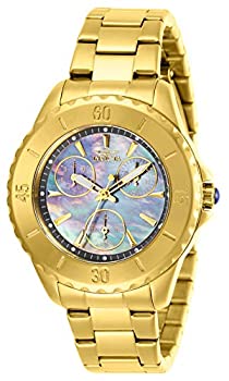 【中古】【インポート品・未当て嵌める】Invicta Women\u0027s 29109 Angel Quartz 3 Hand Gold%ｶﾝﾏ% Gunmetal Dial Watch