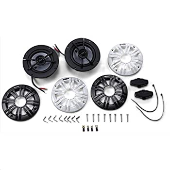 【中古】【輸入品・未使用】Kicker KM4 4-Inch (100mm) Marine Coaxial Speakers with 1/2-Inch (13mm) Tweeters%ｶﾝﾏ% 2-Ohm%ｶﾝﾏ% Charcoal and White Grilles