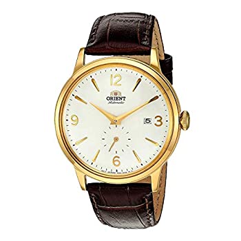 【中古】【インポート品・未当て嵌める】Orient メンズ %ﾀﾞﾌﾞﾙｸｫｰﾃ%Bambino Small Seconds%ﾀﾞﾌﾞﾙｸｫｰﾃ% 日本製自動小銃一巻きウオッチ レザーストラップ%ｶﾝﾏ% 21粍 白いこと / ゴールド