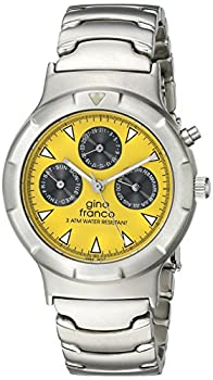 【中古】【輸入品・未使用】Gino Franco Men 's 980yl Roundステンレススチール多機能ブレスレット腕時計