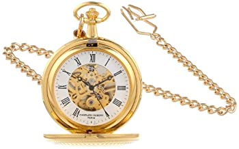 【中古】【インポート品・未当て嵌める】Charles-Hubert- Paris Brass Gold-Plated Mechanical Double Cover Pocket Watch #3556 その他-腕時計
