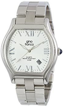 【中古】【輸入品・未使用】Gino Franco Men 's 937sl Cushion ShapedステンレススチールBracelet Watch｜スカイマーケットプラス