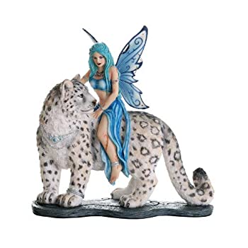 【中古】【輸入品・未使用】Decorative Companion Fairy Hima with Snow Leopard Collectible Decorative Statue 8H｜スカイマーケットプラス
