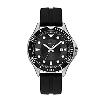 【中古】【インポート品・未当て嵌める】Caravelle Men\u0027s Quartz Stainless Steel and Silicone Dress Watch%ｶﾝﾏ% Color:Black (Model: 43B154)
