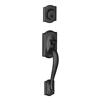 【中古】【インポート品・未当て嵌める】Schlage F92-CAM キャメロット ダミー エクステリア 手持ち部分仕掛ける F続きもの つや消し黒いこと