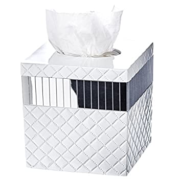 【中古】【輸入品・未使用】[クリエイティブセント]Creative Scents Quilted Mirror Tissue Box Cover Square Decorative Bath Tissues Paper Napkin [並行輸入品]｜スカイマーケットプラス