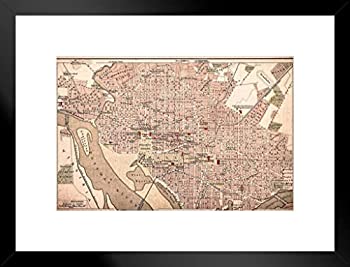 【中古】【輸入品・未使用】ワシントンDCヴィンテージ1898アンティークスタイルマップフレーム入りポスターby proframes 20?x 14インチ 20x26 inches