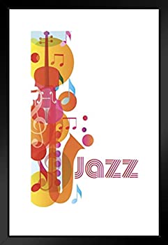 【中古】【輸入品・未使用】ポスター ファウンドリー ジャズ音楽 ソング サックス サックス バイオリン カラフル マット フレーム ウォールアート プリント 20x26インチ|スカイマーケットプラス