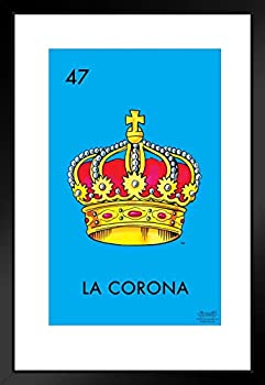 【中古】【輸入品・未使用】47 La Corona Crown Loteria Card メキシカンビンゴ Lottery マットフレーム入りウォールアートプリント 20x26インチ｜スカイマーケットプラス