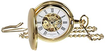 【中古】【インポート品・未当て嵌める】Charles-Hubert- Paris Brass Gold-Plated Mechanical Hunter Case Pocket Watch #3576-G