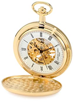 【中古】【インポート品・未当て嵌める】Charles-Hubert Paris 3909-G Gold-Plated Brass Hunter Case Mechanical Pocket Watch