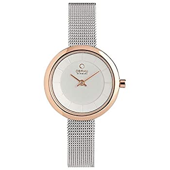 【中古】【インポート品・未当て嵌める】Obakuウォッチレディースステンレススチールメッシュ時辰儀 One Size Silver/Rose Gold