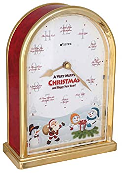 【中古】【輸入品・未使用】JUSTIME クリスマス フェスティバル クリスマス 12曲 クリスマス キャロル テーブル 炉棚 時計 ホームデコ ギフトに最適 5.5%ﾀﾞﾌﾞﾙｸｫｰﾃ% (14cm)