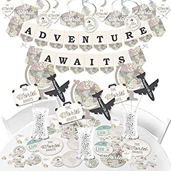 【中古】【輸入品・未使用】Big Dot of Happiness World Awaits - 旅行テーマ 卒業 退職パーティー用品 - バナー装飾キット - 束縛バンドル｜スカイマーケットプラス
