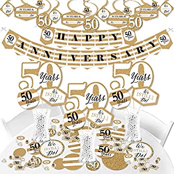 【中古】【輸入品・未使用】Big Dot of Happiness We Still Do - 50周年記念日 - 記念パーティー用品 - バナーデコレーションキット - ファンンドルセット
