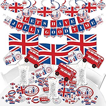 【中古】【輸入品・未使用】Big Dot of Happiness Cheerio、ロンドン ? イギリスのパーティー用品 ? バナーデコレーションキット ? バンドルバンドル