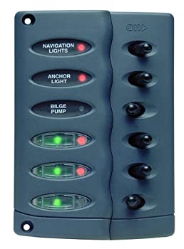 【中古】【輸入品・未使用】MARINCO CONTOUR SWITCH PANEL W/ 6 UNFUSED SWITCHES