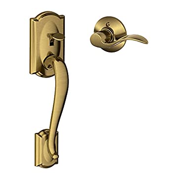 【中古】【輸入品・未使用】Schlage FE285 CAM 609 ACC LH キャメロット トリム 下半 フロントエントリーハンドルセット アクセント付き 左手レバー付き アンティーク真鍮
