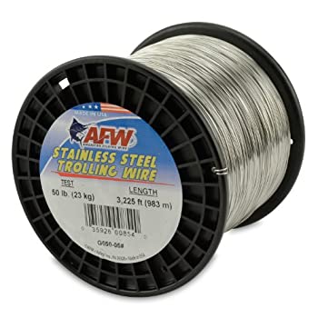 【中古】【インポート品・未当て嵌める】American Fishing Wire ステンレス鋼スチール写真 トローリングワイヤー 50重量ポンド 取り調べる/0.61粍 差しわたし/982m
