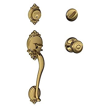 【中古】【輸入品・未使用】Brookshire Single円柱Handleset and Georgianノブ、アンティーク真鍮(f60?BRK 609?GEO)