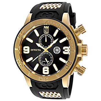 【中古】【輸入品・未使用】Invicta 25187メンズJasonテイラーブラックダイヤルイエローゴールドスチールポリウレタンストラップDive Watch|スカイマーケットプラス