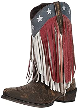 【中古】【輸入品・未使用】ROPER レディース アメリカンビューティー フリンジ ウエスタンブーツ US サイズ: 6 Wide カラー: ブラウン｜スカイマーケットプラス