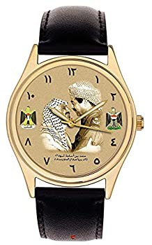 【中古】【インポート品・未当て嵌める】レアなフセイン ハセイン Yasser ARAFAT パレスチナ イラク共和国 アラブ ユニティ コレクタブルソリッドブラスウォッチ