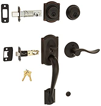 【中古】【輸入品・未使用】Schlage f62-cam-acc-rh Camelot Right Handダブル円柱Handleset withアクセント、Aged Bronze