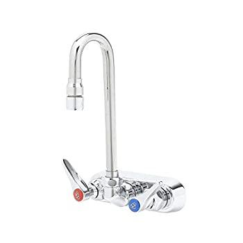 【中古】【輸入品・未使用】T&S Brass B-1115-132X Work Board Faucet%カンマ% Wall Mount%カンマ% 4%ダブルクォーテ% Centers%カンマ% 132X Gooseneck%カンマ% Lever Handles 141[並行輸入|スカイマーケットプラス