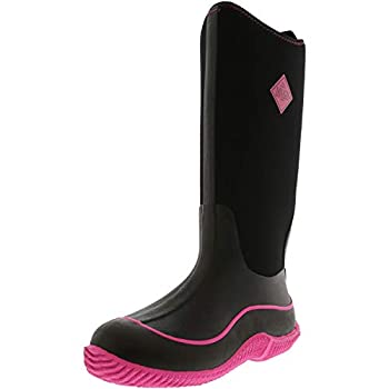 【中古】【インポート品・未当て嵌める】Muck Boots Hale マルチ時期 レディース 天然ゴムブーツ、黒いこと/熱っぽいさくら色、5 M US