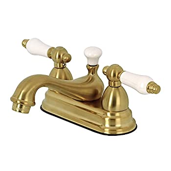 【中古】【インポート品・未当てはめる】Kingston Brass KS3607PL 4in真っただ中仕かける2階建てバス御部屋水道の栓、無光沢金管楽器