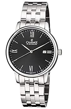【中古】【輸入品・未使用】Charmex メンズ 「Amalfi」ステンレススチール 42mm スイスクォーツウォッチ ブラック