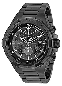 【中古】【インポート品・未当て嵌める】Invicta Men\u0027s Aviator Gun Metal Steel Bracelet \u0026 Case Quartz Black Dial Analog Watch 28109