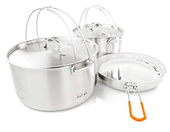 【中古】【インポート品・未当てはめる】GSI Outdoors Glacier Stainless Troop Cookset%ｶﾝﾏ% Camping cookware 141［並行輸入］