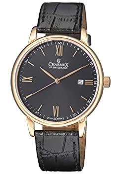 【中古】【輸入品・未使用】Charmex of Switzerland Charmex Amalfi ラグジュアリースイス製 メンズウォッチ サファイアクリスタル ブラックレザーストラップ 42mm ローズト｜スカイマーケットプラス