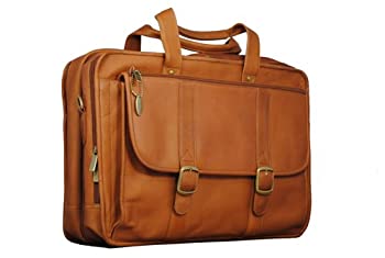 【中古】【インポート品・未当て嵌める】David King \u0026 Co 100T Expandable Laptop Briefcase- Tan