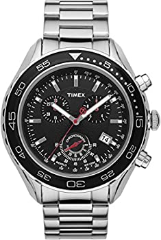 【中古】【インポート品・未当て嵌める】Timex クロノグラフ 黒いこと文字盤 メンズウォッチ #T2N588