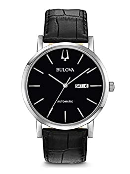 【中古】【インポート品・未当て嵌める】BULOVA ブラックレザーウォッチ - 96C131